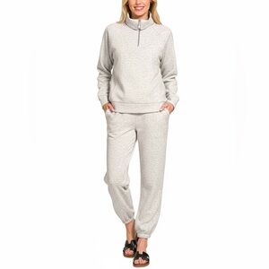 Zenana Scuba Half Zip Sweatshirts and Joggers Set